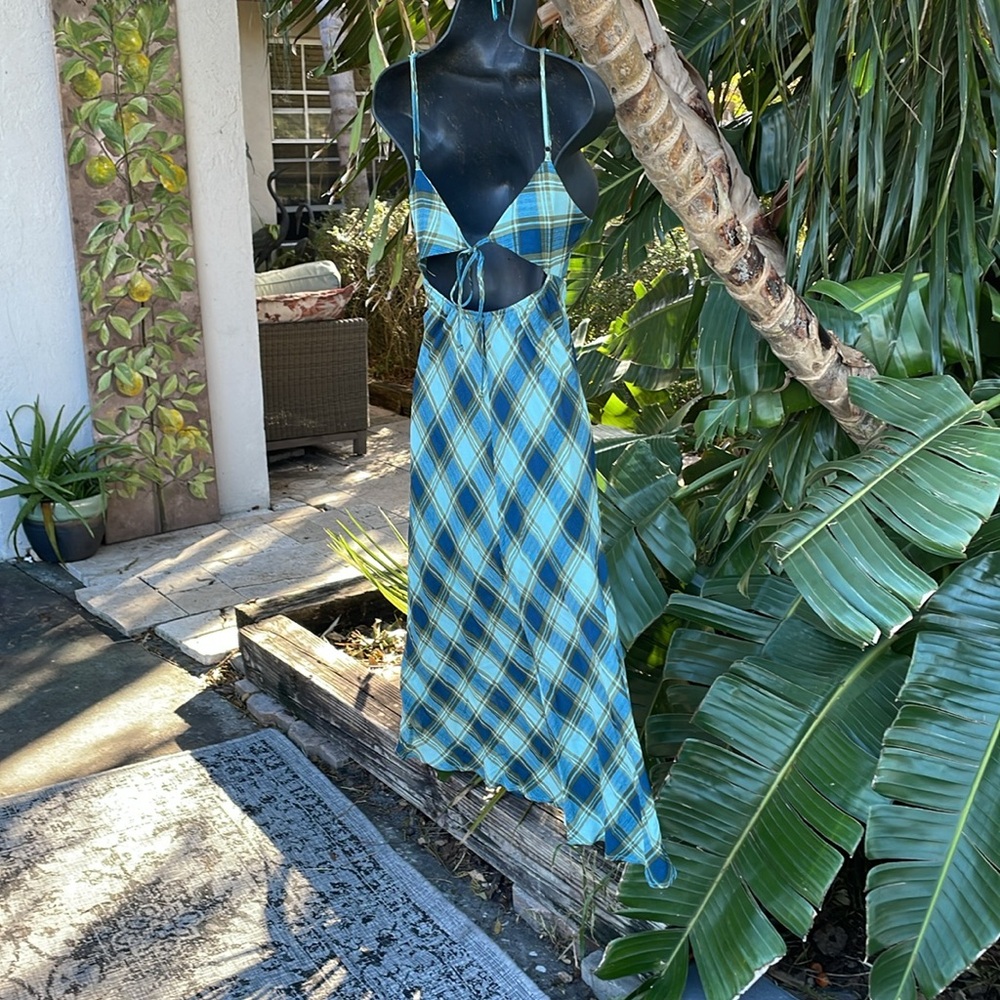 Bias cut plaid slip dress - Picture 5 of 10